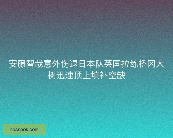 安藤智哉意外伤退日本队英国拉练桥冈大树迅速顶上填补空缺