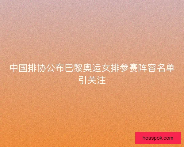 中国排协公布巴黎奥运女排参赛阵容名单引关注 中国排协公布巴黎奥运女排参赛阵容名单引关注